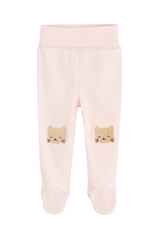 2 pantalons en coton biologique - Vert d’eau et rose
