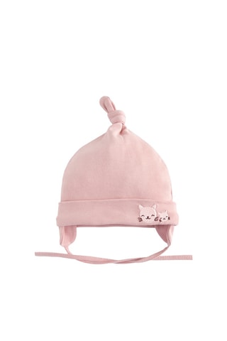 2 bonnets - Rose et blanc