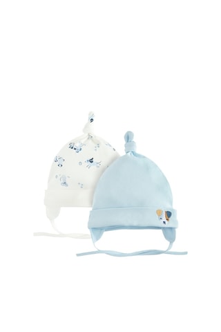 2 bonnets - Bleu et blanc