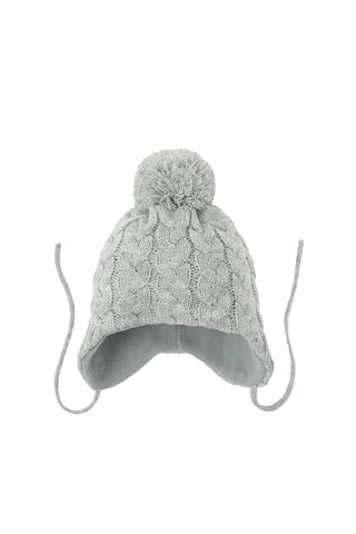 Bonnet à pompon - Gris