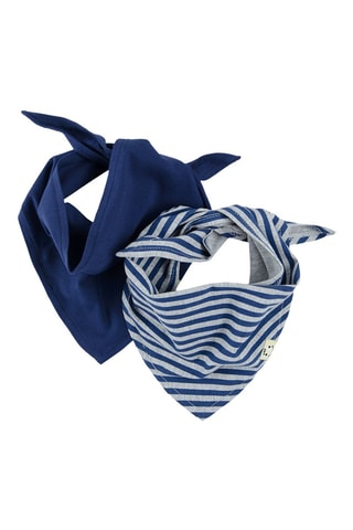 2 foulards - Bleu marine et gris chiné