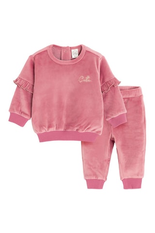Sweat et jogging en velours - Rose