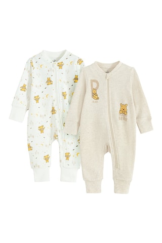 2 dors-bien Winnie l’Ourson Disney - Blanc et beige chiné