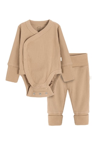 Body et pantalon en coton biologique - Marron