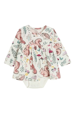 Body-robe et legging - Ecru et rose