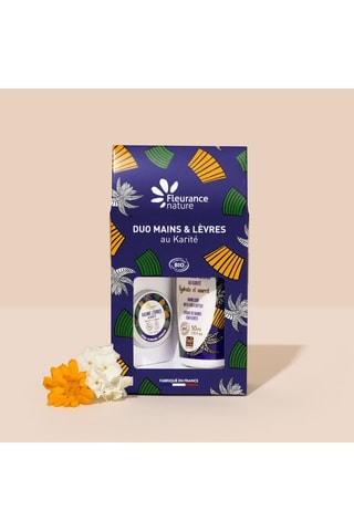 Duo baume lèvres et crème mains karité - Peaux sèches et abîmées - 2 produits