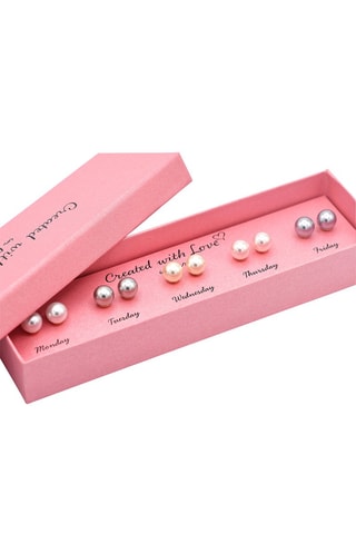 5 paia di orecchini Pearl    - Argentato