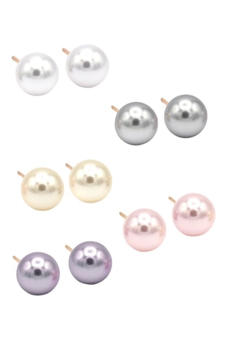 5 paia di orecchini Pearl    - Argentato