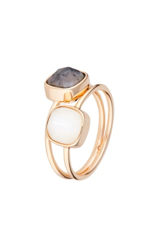 Anel Jovanni Labradorite e madrepérola
