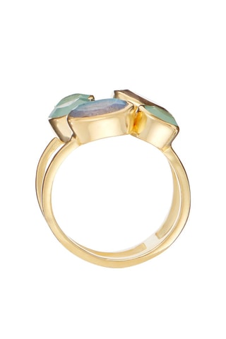 Anel Tatiana Labradorite e aqua calci