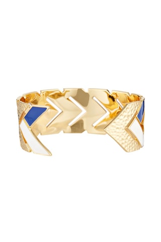 Pulseira aberta Pontos  Dourado e azul-escuro