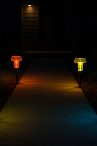4 faretti a energia solare Mushy - Multicolore