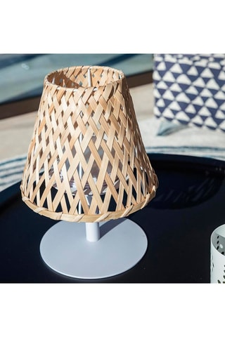 Lampada da comodino in bambù Ibiza - Grigio - 1 W