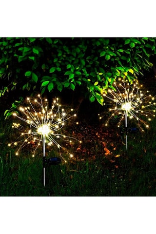 2 faretti solari LED Fireworks spike - Trasparente