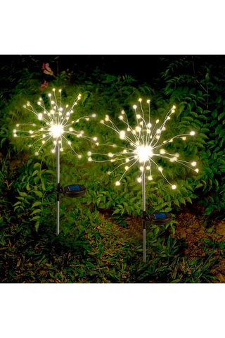 2 faretti solari LED Fireworks spike - Trasparente