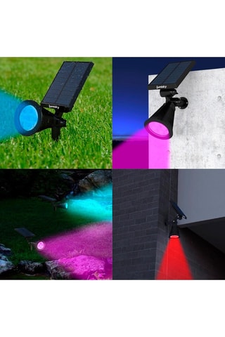 2 faretti solari LED Spiky - Nero - 2 x 5 W