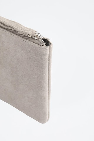 Nubuck Clutch - Lichtgrijs - Zilverkleurig en grijs