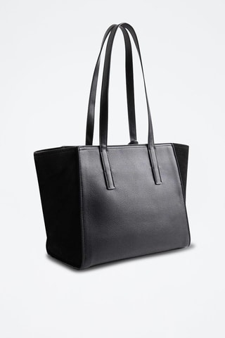 Leren Shopper - Beige - Zwart