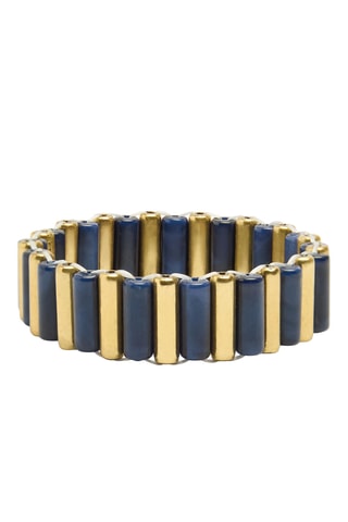 Armband - Goudkleurig en Blauw