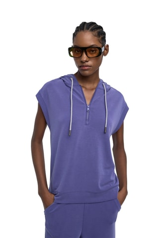Mouwloze Sweater met Capuchon - Paars