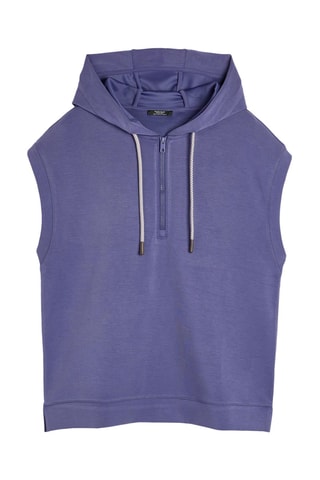 Mouwloze Sweater met Capuchon - Paars