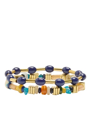 2 Armbanden - Goudkleurig en Blauw