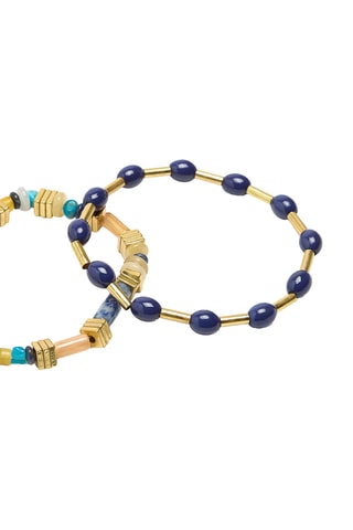 2 Armbanden - Goudkleurig en Blauw