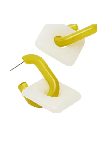 Oorbellen - Geel en Wit