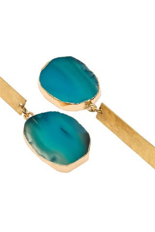 Oorbellen - Goudkleurig en Blauw