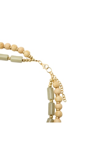 Collier double-rang - Beige et doré