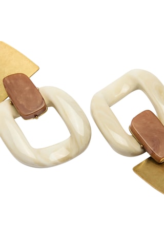 Boucles d'oreilles - Blanc et marron