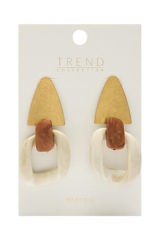 Boucles d'oreilles - Blanc et marron