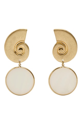 Boucles d'oreilles - Doré et blanc