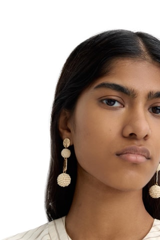 Boucles d'oreilles - Doré et blanc