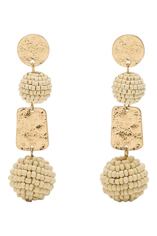 Boucles d'oreilles - Doré et blanc