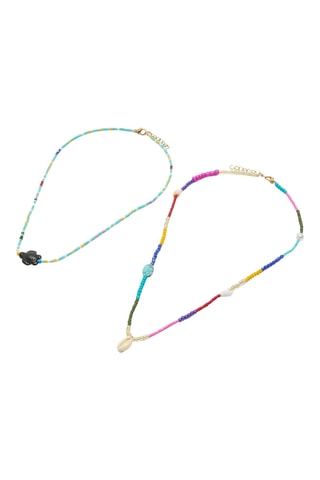 2 colliers - Rose et jaune