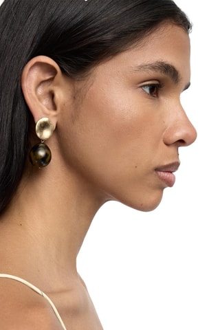 Boucles d'oreilles - Doré et marron