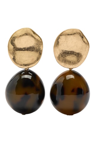 Boucles d'oreilles - Doré et marron