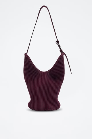 Velours Trendy Handtas en Clutch - Bordeauxrood