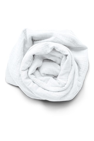 2 draps-housse en gaze de coton - Blanc et saumon