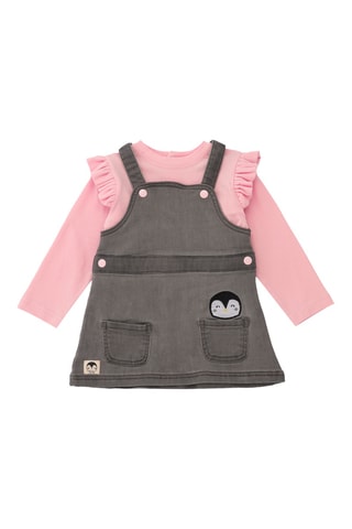 T-shirt en Spijkertuinjurk - Roze