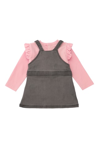 T-shirt en Spijkertuinjurk - Roze