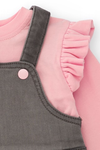 T-shirt en Spijkertuinjurk - Roze