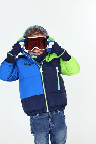 Gewatteerde Jas met Capuchon - Blauw en groen