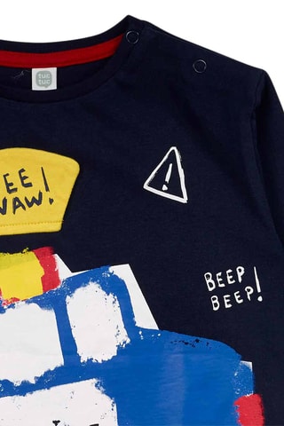 T-shirt - Blauw en geel