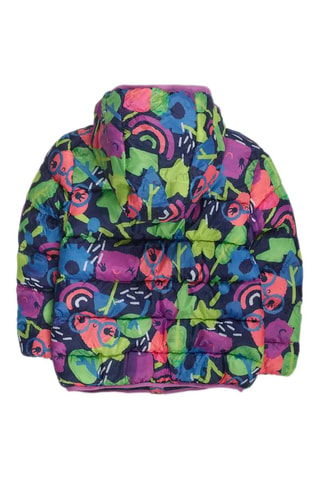 Gewatteerde Jas met Capuchon - Blauw, groen en paars