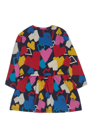 Fleece Jurk - Rood, blauw en geel