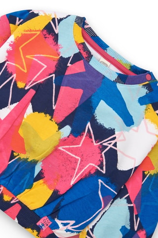 Sweater en Legging - Blauw, geel en roze