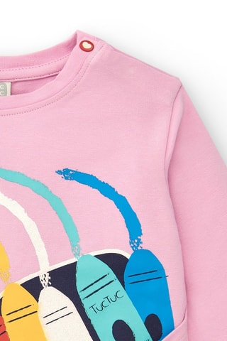 T-shirt - Wit, geel en roze