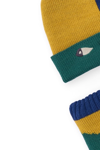 Muts met Pompon en Colsjaal - Donkerblauw